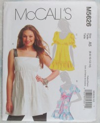5626 MCCALLS CUTE BABY DOLL EMPIRE TUNIC  TOPS STRAPS / SLEEVES PATTERN 6-10